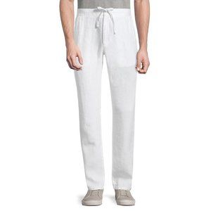 Z Zegna Men's White Drawstring Linen Straight-Leg Pants - EU 50 / US 34 - BNWT